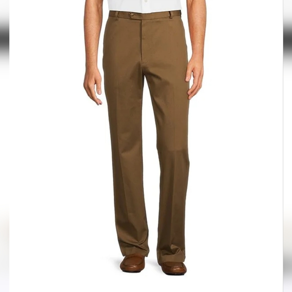 TravelSmart Ultimate Performance Classic  Flat Front Non-Iron Chino Pants 34x30
